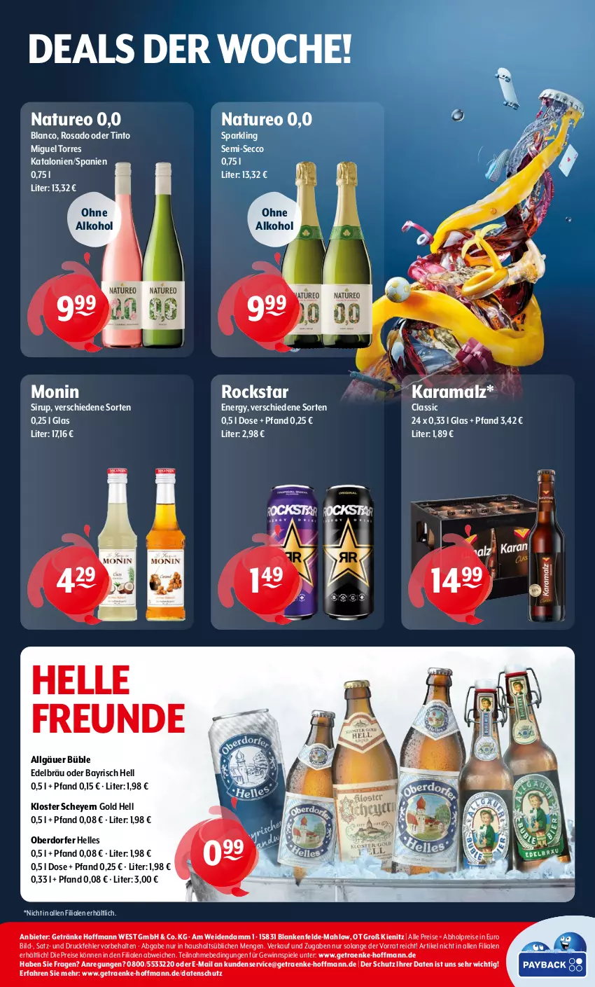 Aktueller Prospekt Getraenke Hoffmann - Prospekte - von 19.08 bis 24.08.2024 - strona 8 - produkty: abholpreise, alkohol, ecco, eis, elle, getränk, getränke, gewinnspiel, karamalz, LG, malz, monin, natur, ohne alkohol, rama, reis, Rockstar, sirup, Spiele, Ti