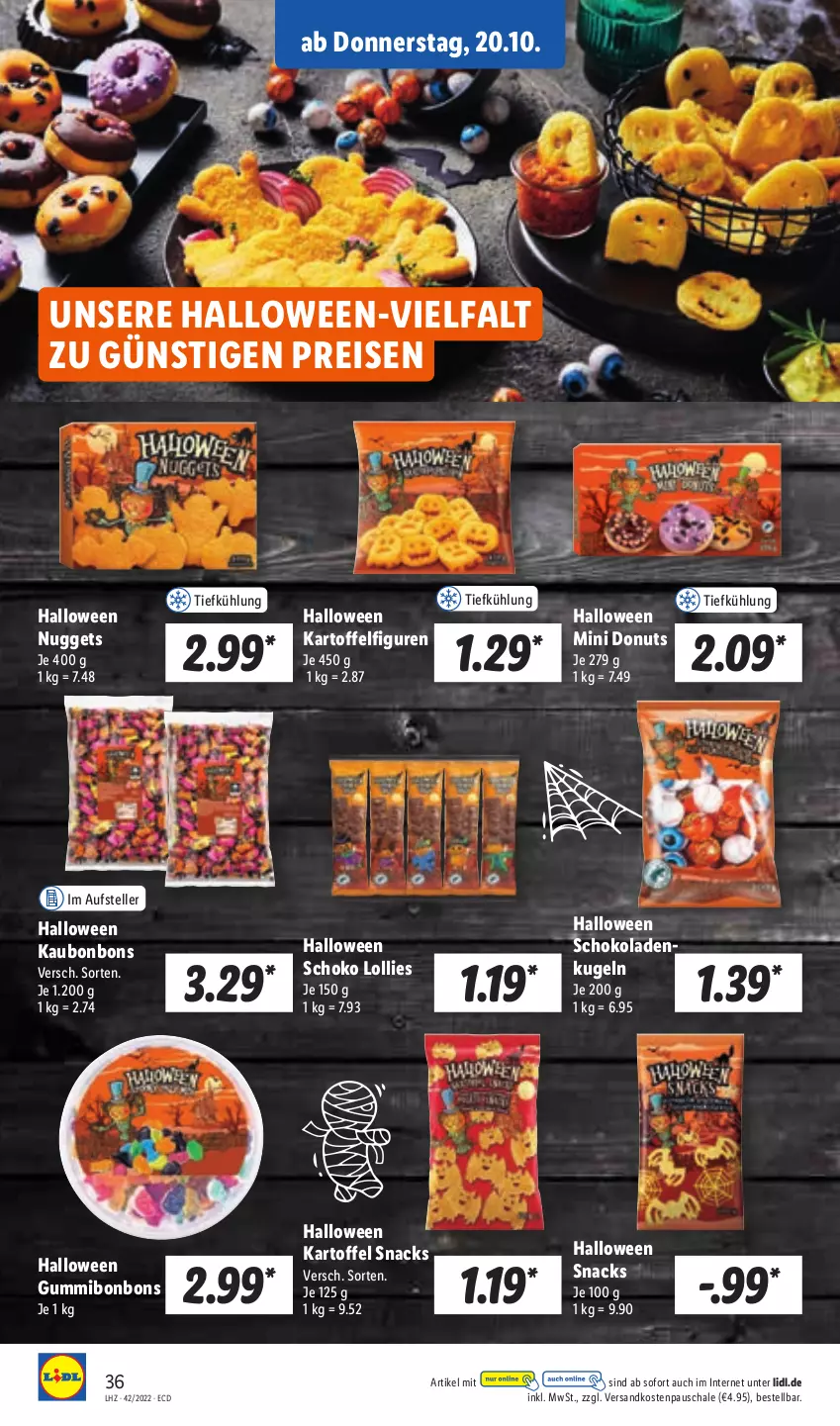 Aktueller Prospekt Lidl - Aktionsprospekt - von 17.10 bis 22.10.2022 - strona 36 - produkty: bonbons, Donut, donuts, eis, elle, kartoffel, Kugel, ndk, nuggets, reis, Schal, Schale, schoko, schokolade, schokoladen, snack, snacks, teller, Ti