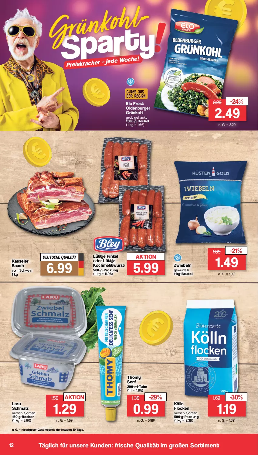 Aktueller Prospekt Famila - Prospekte - von 22.01 bis 27.01.2024 - strona 12 - produkty: Bau, Becher, beutel, burger, eis, kasseler, kölln, kracher, malz, Mett, mettwurst, reis, Schmalz, schwein, senf, thomy, Ti, wein, würfel, wurst, ZTE, zwiebel, zwiebeln