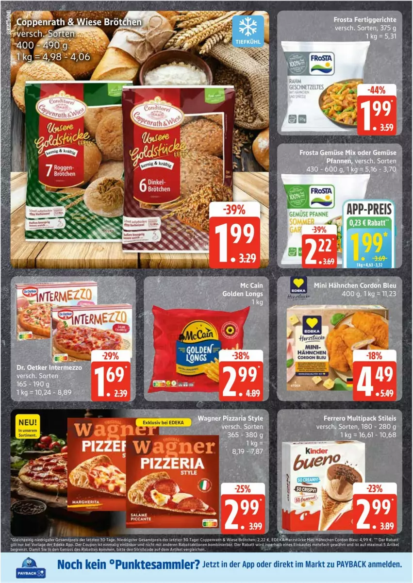 Aktueller Prospekt Edeka - Prospekte - von 01.09 bis 06.09.2025 - strona 12 - produkty: brötchen, coppenrath, cordon bleu, coupon, deka, eis, nuss, payback, reis, tesa, Ti, tuc, ZTE