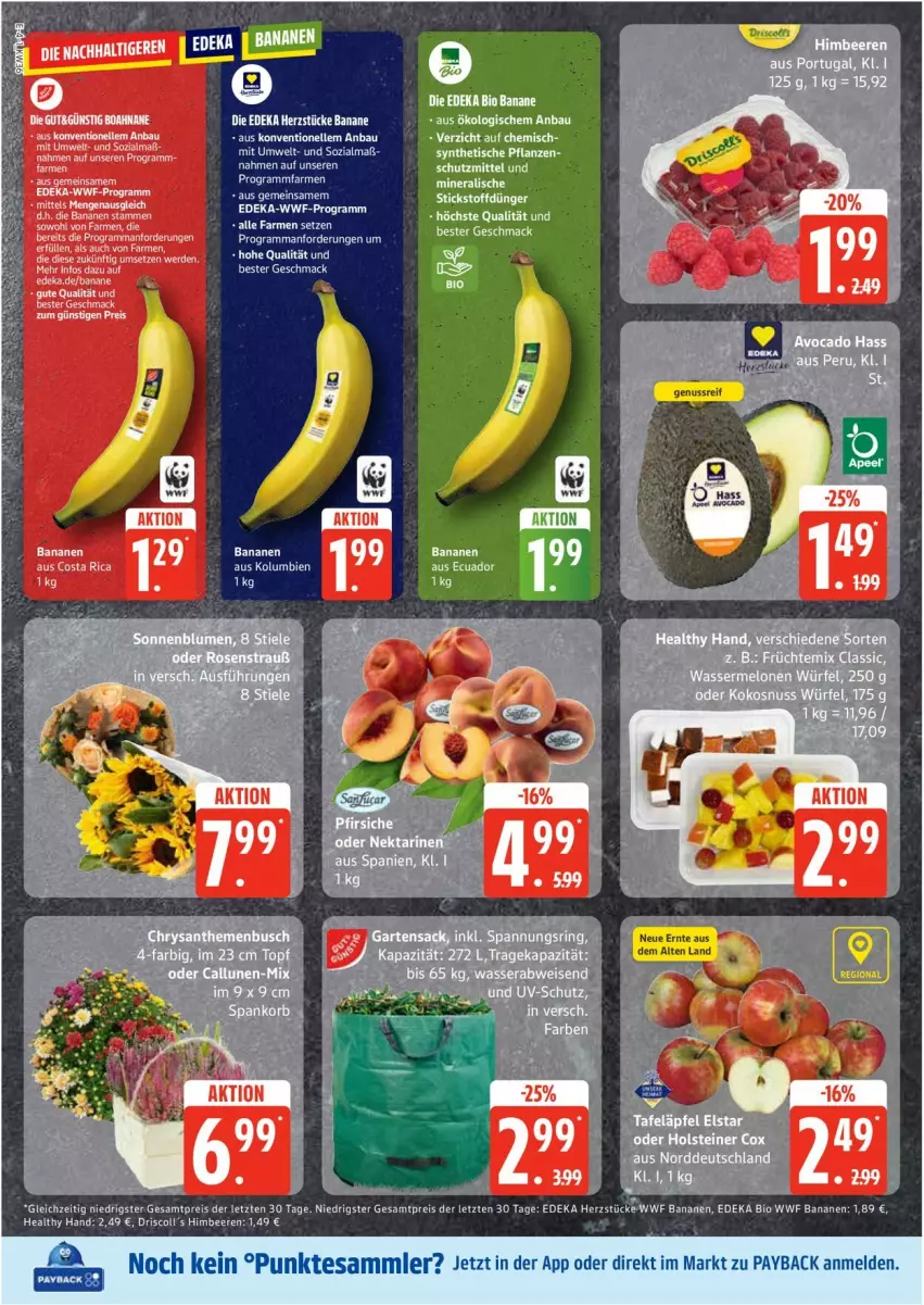 Aktueller Prospekt Edeka - Prospekte - von 01.09 bis 06.09.2025 - strona 4 - produkty: banane, bananen, Bau, beere, beeren, bio, deka, edeka bio, eis, himbeer, himbeere, himbeeren, LG, nuss, payback, reis, tee, tesa, Ti, ZTE