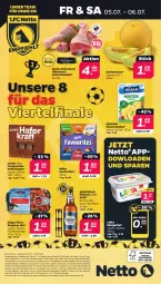 Gazetka promocyjna Netto - Woche 27 - Gazetka - ważna od 06.07 do 06.07.2024 - strona 32 - produkty: alle artikel ohne dekoration, angebot, corny, coupon, dekoration, eis, elle, fisch, fische, fleisch, Fleischerei, galiamelone, hafer, henkel, Käse, käsescheiben, kraft, lätta, margarine, melone, milka, milram, pils, pilsener, reis, riegel, schenkel, Schere, Ti, Waage