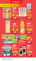 Gazetka promocyjna Lidl - Aktionsprospekt - Gazetka - ważna od 14.01 do 14.01.2023 - strona 9 - produkty: actimel, actimel drink, angebot, Bona, danone, danone actimel drink, drink, dulano, eis, getränk, gouda, hinterschinken, joghur, joghurt, kaffee, Milbona, orange, orangen, orangensaft, preisvorteil, reis, saft, sahne, schinken, Ti, vita, wiener, wiener würstchen, würstchen, ZTE