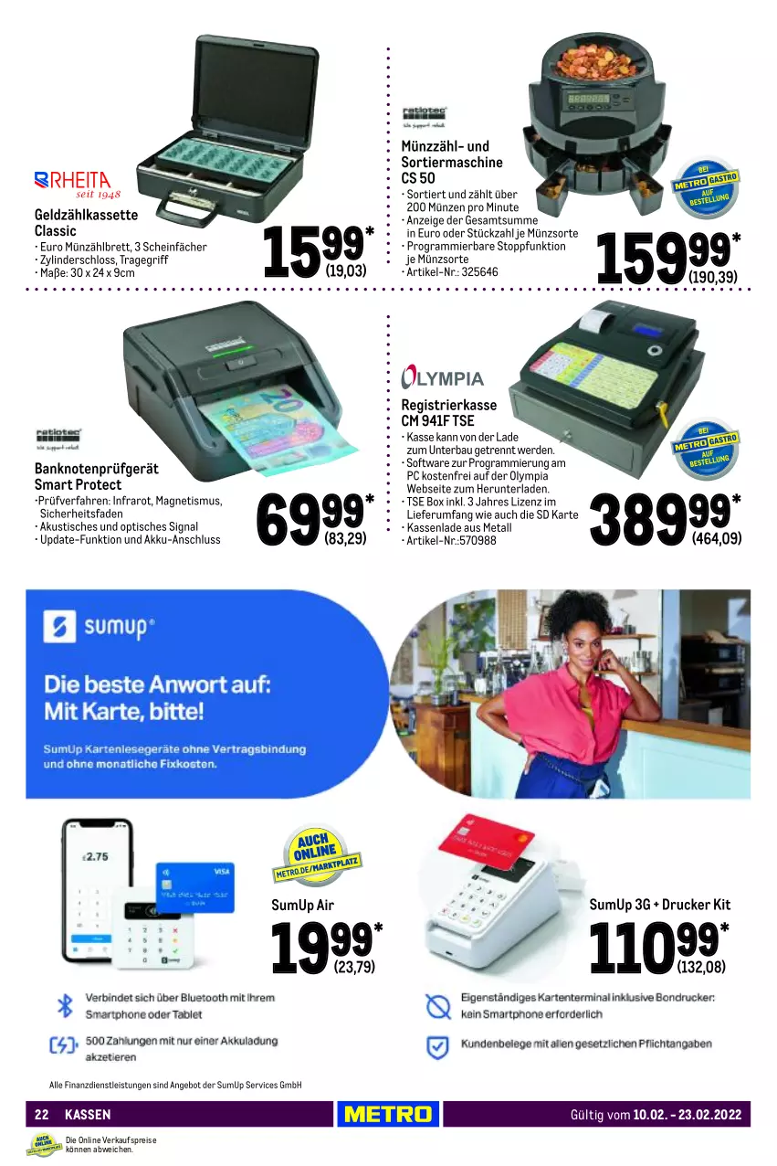 Aktueller Prospekt Metro - Gastronomie Spezial - von 10.02 bis 23.02.2022 - strona 22 - produkty: akku, angebot, Bank, Bau, drucker, eis, erde, reis, rum, Signal, Software, Ti, tisch, tragegriff