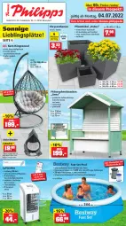 Gazetka promocyjna Thomas Philipps - Prospektwerbung - Gazetka - ważna od 09.07 do 09.07.2022 - strona 1 - produkty: abdeckhaube, adapter, angebot, Bau, chrysanthemen, eis, elle, fast-set-pool, Garten, gartenschlauch, hängesessel, Holz, kissen, korb, pflanze, pflanzen, pool, reis, schlauch, sessel, sitzkissen, Sport, Ti, timer, tisch