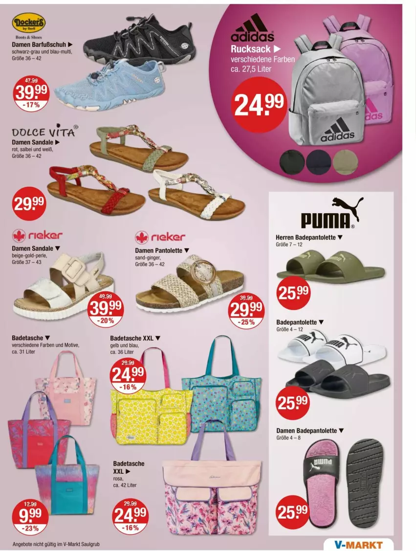 Aktueller Prospekt Vmarkt - Prospekte - von 20.06 bis 25.06.2025 - strona 17 - produkty: angebot, angebote, Bad, gin, ginger, LG, pantolette, sandale, Tasche, Ti, vita