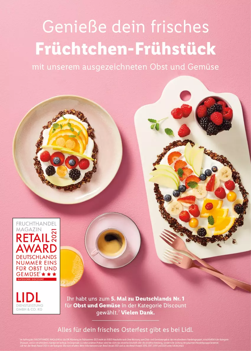 Aktueller Prospekt Lidl - Oster-Magazin - von 28.03 bis 17.04.2022 - strona 44 - produkty: Abtei, angebot, discount, eis, frucht, magazin, obst, Obst und Gemüse, reis, Ti, und gemüse