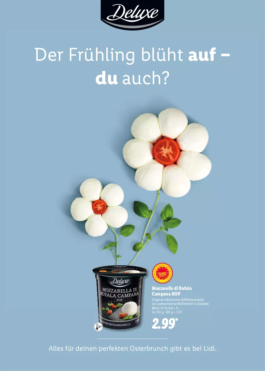 Aktueller Prospekt Lidl - Oster-Magazin - von 28.03 bis 17.04.2022 - strona 7 - produkty: di bufala, gin, milch, mozzarella, rel, salz