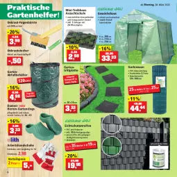 Gazetka promocyjna Thomas Philipps - Prospektwerbung - Gazetka - ważna od 02.04 do 02.04.2022 - strona 6 - produkty: Behälter, blume, blumen, blumenerde, bürste, Clogs, decke, Deckel, Draht, dünger, eis, elle, ente, erde, Fugenbürste, Garten, Gewächshaus, handschuhe, Kraut, latte, LG, magnesium, Mantel, natur, passend für alle, Pellets, pflanze, pflanzerde, rasen, reifen, reis, rind, rindenmulch, rinder, sac, Schal, Schale, schuhe, Ti, tisch, usb, vorteilspreis, wasser