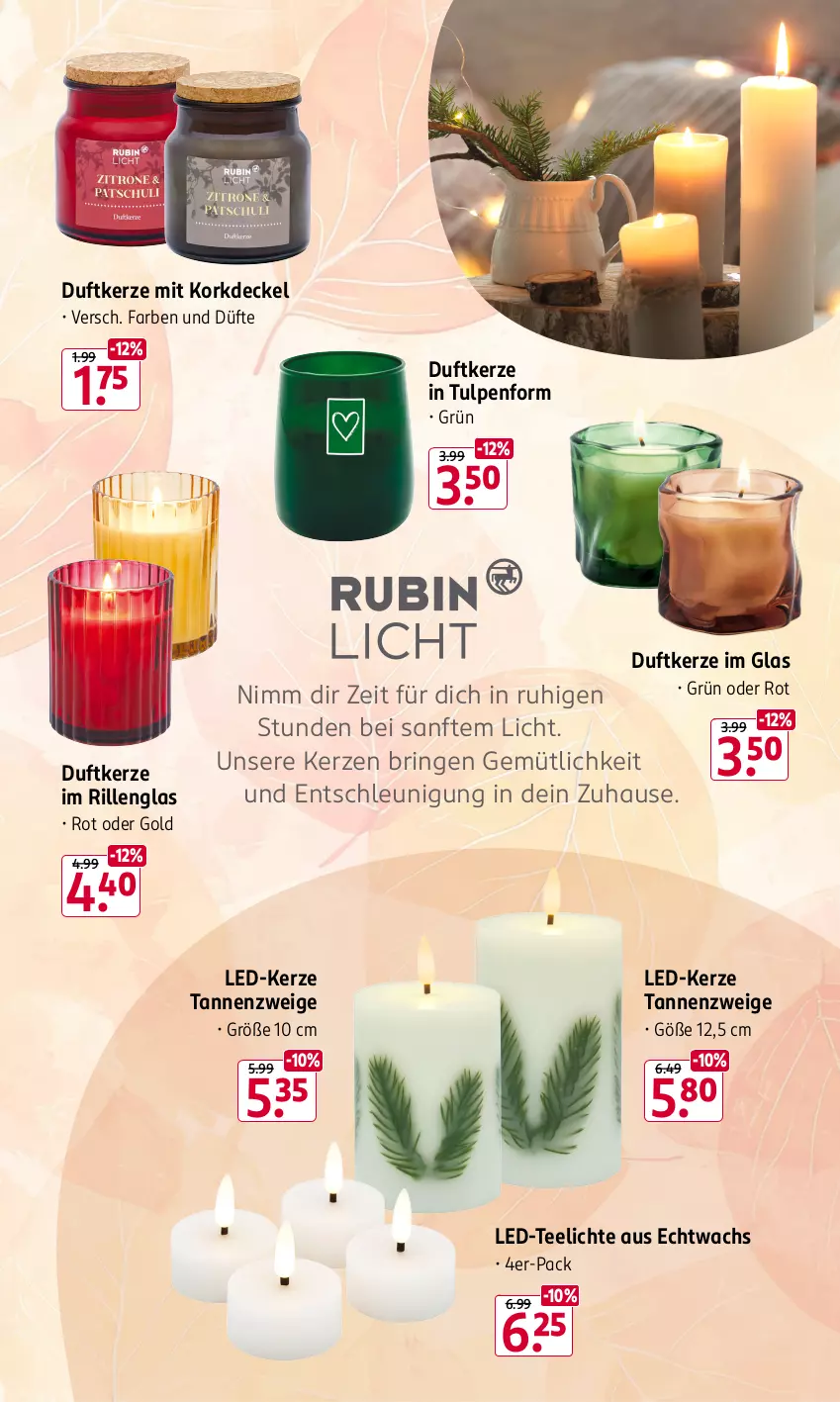 Aktueller Prospekt Rossmann - Prospekte - von 21.10 bis 25.10.2024 - strona 5 - produkty: decke, Deckel, Duftkerze, kerze, LED-Kerze, ring, tee, Teelicht, teelichte