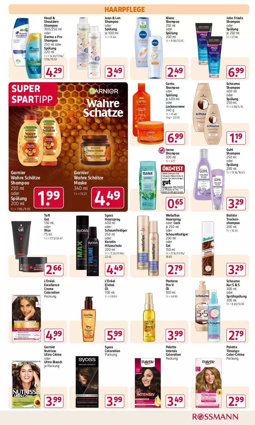 Aktueller Prospekt Rossmann - Prospekte - von 21.10 bis 25.10.2024 - strona 7 - produkty: creme, elle, elvital, garnier, grüner tee, Guhl, haarpflege, haarspray, isana, lack, magazin, Maske, minze, nivea, Nutrisse, oder schaumfestiger, Palette, pantene, pantene pro-v, pro-v, sana, schauma, schauma shampoo, schaumfestiger, shampoo, shampoo 250 ml, shampoo oder spülung, spartipp, spülung, spülung 200 ml, syoss, Taft, tee, Ti, Trockenshampoo, vita, Wahre Schätze, wasser, Wella, wellaflex, Yo