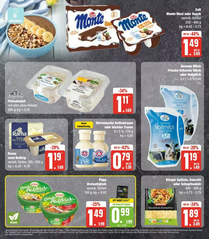 Aktueller Prospekt Edeka - Prospekte - von 06.04 bis 13.04.2024 - strona 12 - produkty: coupon, deka, eis, monte, nuss, Popp, reis, snack, Ti, tuc, ZTE