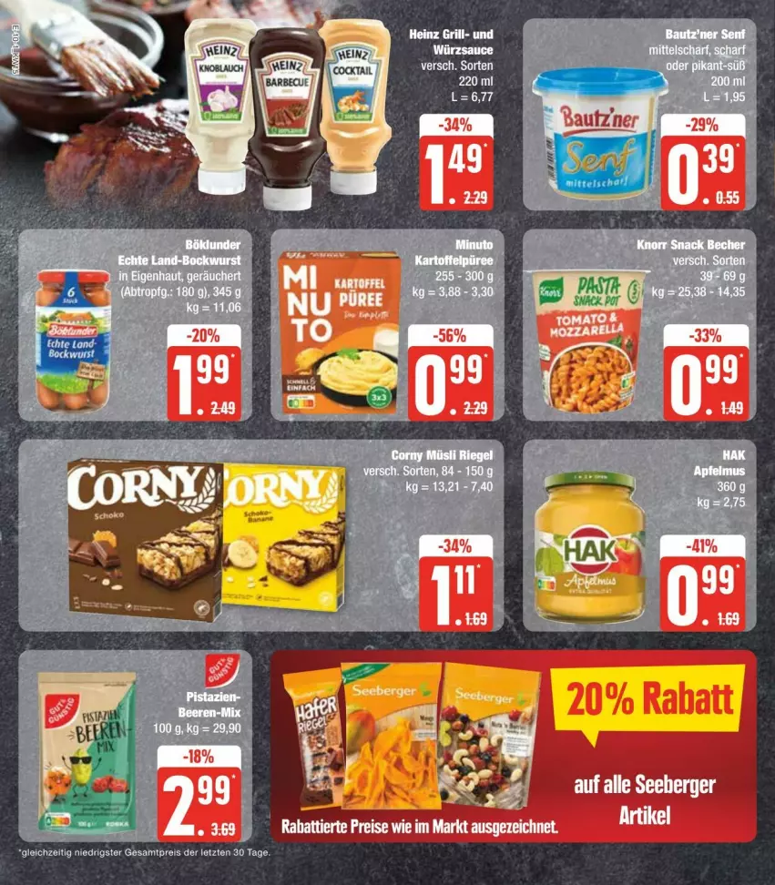 Aktueller Prospekt Edeka - Prospekte - von 06.04 bis 13.04.2024 - strona 14 - produkty: bockwurst, eis, grill, heinz, reis, sauce, Ti, wurst, würzsauce, ZTE