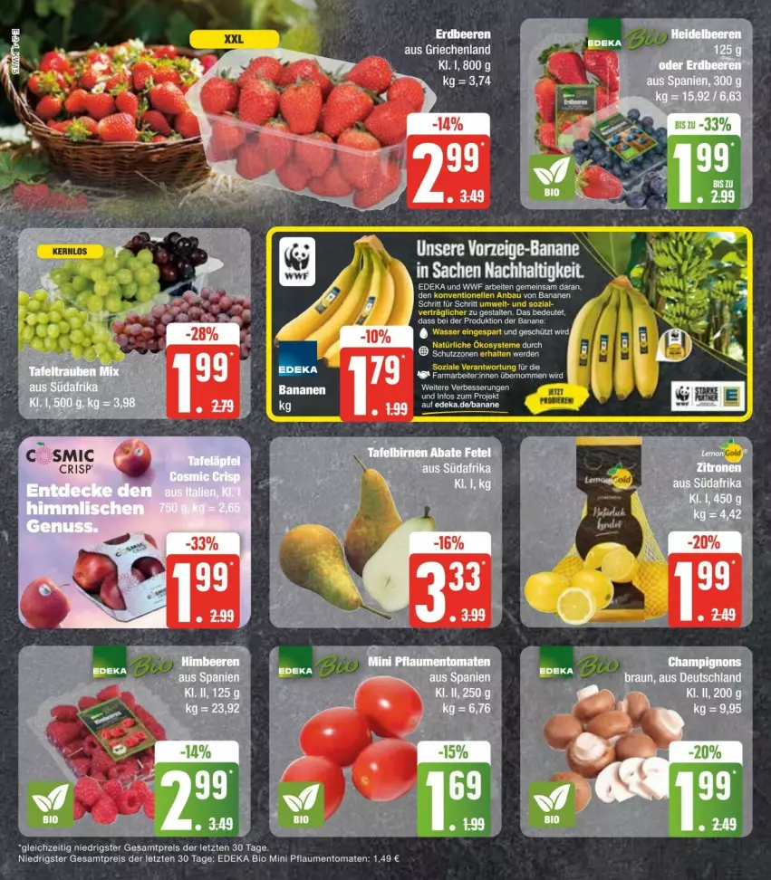 Aktueller Prospekt Edeka - Prospekte - von 06.04 bis 13.04.2024 - strona 6 - produkty: banane, bio, deka, edeka bio, eis, pflaume, pflaumen, reis, Ti, tomate, tomaten, ZTE