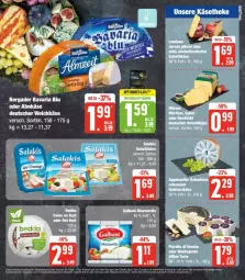 Gazetka promocyjna Edeka - Prospekte - Gazetka - ważna od 13.04 do 13.04.2024 - strona 11 - produkty: almkäse, bavaria blu, bergader, deka, deutscher weichkäse, Käse, käsetheke, leine, nuss, oder almkäse, Ria, salakis, tee, Ti, weichkäse