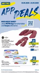 Gazetka promocyjna Metro - App Deals - Gazetka - ważna od 24.05 do 24.05.2025 - strona 1 - produkty: abholpreise, angebot, angebote, arla, arla buko, Buko, coupon, eis, frischkäse, ilag, Käse, mac, Metro, milch, Rauch, reis, rind, rinder, rwe, steak, steaks, Ti