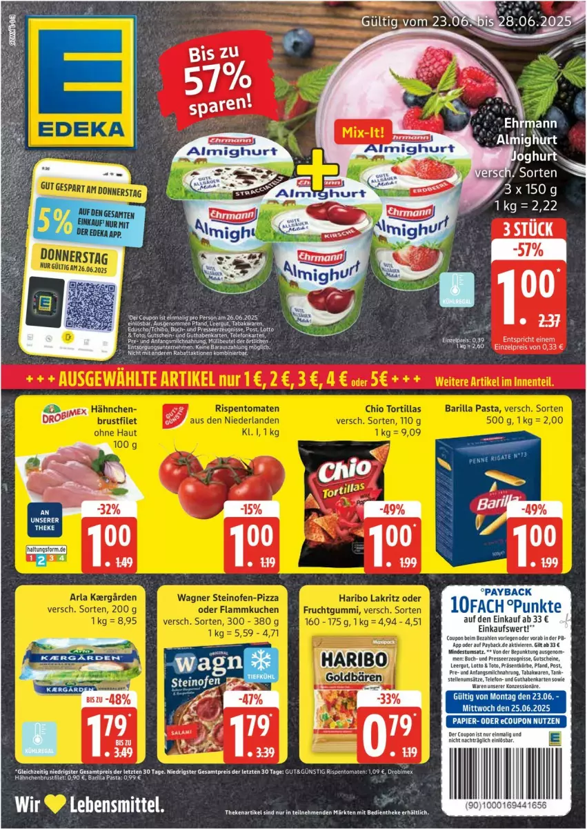 Aktueller Prospekt Edeka - Prospekte - von 23.06 bis 28.06.2025 - strona 1 - produkty: coupon, deka, eis, guthabenkarte, Heu, lebensmittel, payback, reis, SANTE, tee, Ti