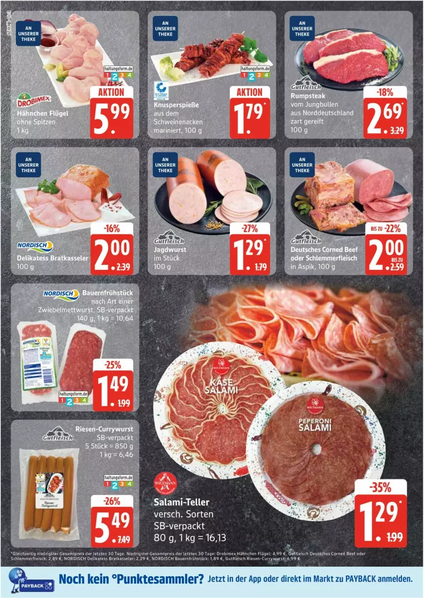 Aktueller Prospekt Edeka - Prospekte - von 23.06 bis 28.06.2025 - strona 10 - produkty: auer, Bau, Bauer, beef, corned beef, curry, currywurst, eis, fleisch, gutfleisch, kasseler, payback, reis, tee, tesa, Ti, wurst, ZTE
