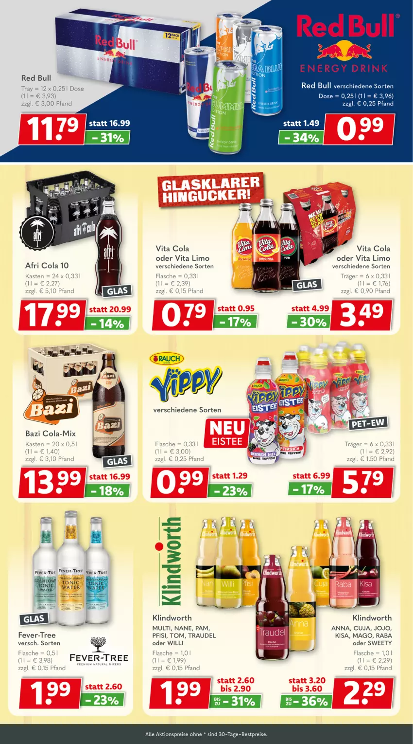 Aktueller Prospekt Getraenkeland - von 13.05 bis 25.05.2024 - strona 5 - produkty: Afri Cola, aktionspreis, bestpreis, bestpreise, cola, drink, eis, energy drink, fever-tree, flasche, limo, red bull, reis, Ti, vita, Vita C