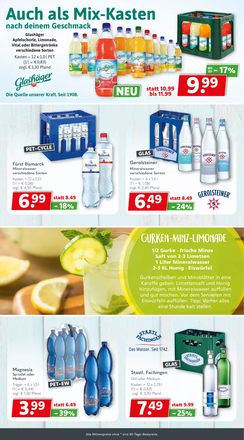 Aktueller Prospekt Getraenkeland - von 13.05 bis 25.05.2024 - strona 6 - produkty: aktionspreis, Alwa, apfel, Apfelschorle, bestpreis, bestpreise, eis, elle, getränk, getränke, kraft, LG, limo, limonade, mineralwasser, reis, schorle, Staatl. Fachingen, Ti, vita, wasser