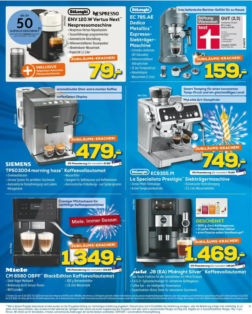 Aktueller Prospekt Euronics - Prospekte - von 28.12.2023 bis 04.01.2024 - strona 13 - produkty: auto, ente, espresso, kaffee, kaffeespezialitäten, kracher, milch, nespresso, Schal, senf, Spezi, tasse, Ti, tisch, wasser, wassertank