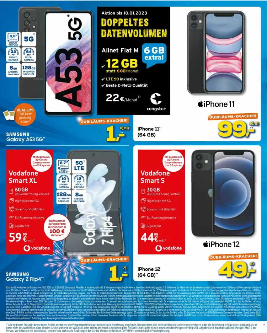 Aktueller Prospekt Euronics - Prospekte - von 28.12.2023 bis 04.01.2024 - strona 9 - produkty: allnet flat, congstar, iphone, iphone 11, IPhone 12, kracher, Ti, vodafone