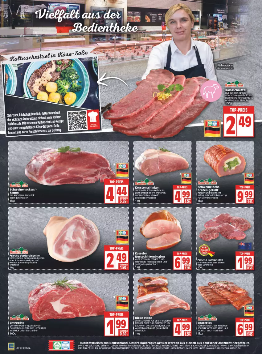 Aktueller Prospekt Edeka - Angebote der Woche - von 14.02 bis 19.02.2022 - strona 2 - produkty: auer, backofen, Bau, Bauer, bauerngut, braten, eintopf, eis, elle, erde, fleisch, jungbullen, kalbsschnitzel, küche, Küchen, lachs, lebensmittel, LG, nuss, Ofen, reis, rezept, saft, Schal, Schale, schnitten, schnitzel, schwein, schweine, schweinebraten, Schweinelachs, schweinenacken, spareribs, tee, Ti, topf, wein, weine