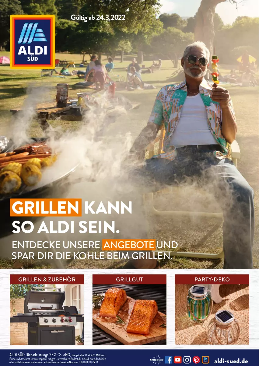 Aktueller Prospekt AldiSud - ALDI Grillen - von 24.03 bis 30.04.2022 - strona 1 - produkty: aldi, angebot, angebote, auto, decke, eis, grill, LG, Ti