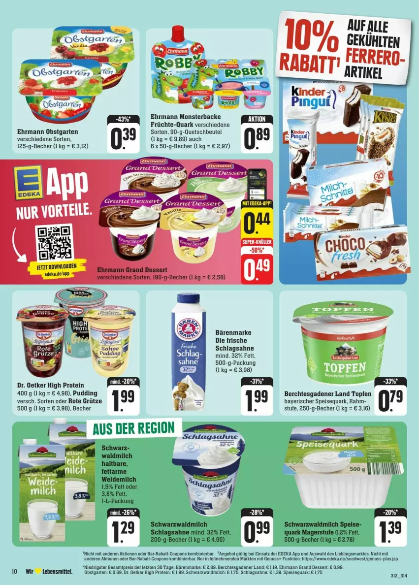 Aktueller Prospekt Edeka - Prospekte - von 03.02 bis 10.02.2024 - strona 10 - produkty: bärenmarke, Becher, beutel, deka, dessert, Dr. Oetker, ehrmann, Ehrmann Grand Dessert, eis, früchte, Garten, grütze, lebensmittel, LG, milch, monster, nuss, obst, obstgarten, pudding, quark, quetschbeutel, reis, Rote Grütze, sahne, schlagsahne, speisequark, Ti, topf, Topfen, weidemilch, ZTE