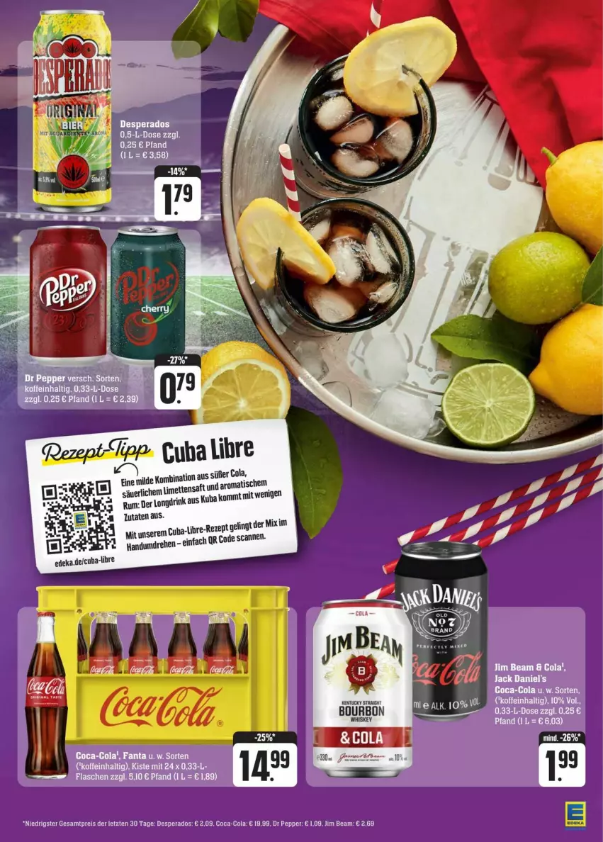 Aktueller Prospekt Edeka - Prospekte - von 03.02 bis 10.02.2024 - strona 15 - produkty: coca-cola, cola, deka, desperados, eier, eis, fanta, flasche, mac, reis, rezept, rum, tee, Ti, tuc, ZTE