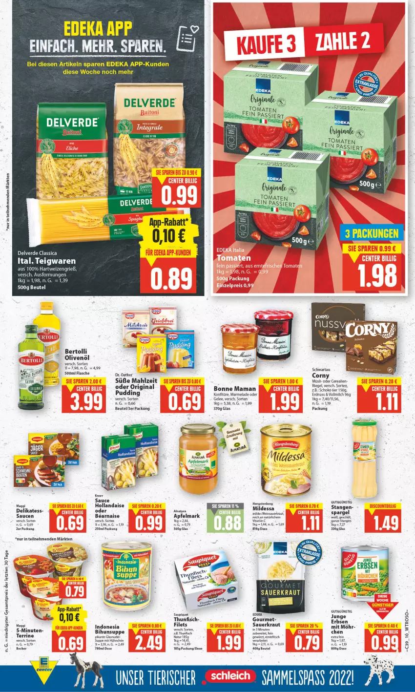 Aktueller Prospekt E Center - Angebote der Woche - von 26.09 bis 01.10.2022 - strona 9 - produkty: apfel, auer, Becher, bertolli, beutel, bonne maman, corny, deka, Dr. Oetker, droetker, eis, erde, erdnuss, filet, filets, fisch, flasche, gelee, gewürz, hartweizen, hengstenberg, hollandaise, knorr, konfitüre, Kraut, maggi, mam, marmelade, milch, milchreis, müsli, natur, natura, nudel, nuss, olive, oliven, olivenöl, rasen, reis, riegel, sauce, saucen, Sauerkraut, saupiquet, schoko, Schwartau, spargel, suppe, teigwaren, terrine, thunfisch, Ti, tomate, vita, Vitamin C, vollmilch, wein, Weinsauerkraut, ZTE