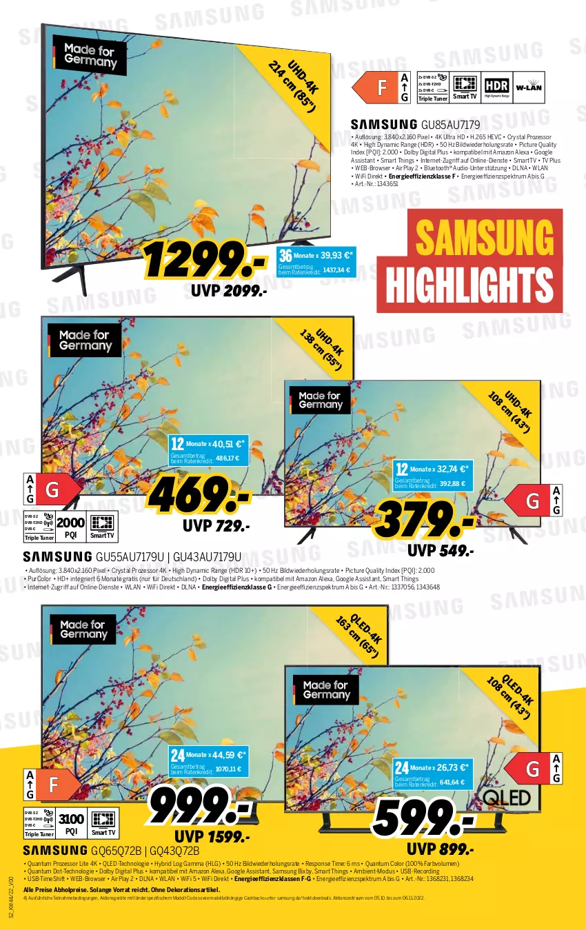 Aktueller Prospekt Medimax - MEDIMAX Prospekt KW44 2022 - von 28.10 bis 03.11.2022 - strona 2 - produkty: abholpreise, alexa, amazon alexa, dekoration, dell, dvb, dvb-s2, DVB-T, eis, erde, fisch, fische, LG, Mode, qled, reis, rum, Samsung, smart tv, Spektrum, Spezi, Ti, tuner, usb