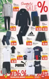 Gazetka promocyjna E Center - Angebote der Woche - Gazetka - ważna od 09.07 do 09.07.2022 - strona 14 - produkty: Adidas, Anzug, braun, burger, damen t-shirt, eis, ente, hamburger, hose, Polo-Shirt, puma, reis, shirt, shorts, Sweathose, sweatshorts, T-Shirt, Ti, Trainingshose