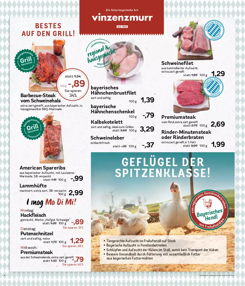 Aktueller Prospekt Aez - Prospekte - von 15.04 bis 20.04.2024 - strona 4 - produkty: barbecue, braten, brustfilet, eis, ente, filet, fleisch, Gesundheit, grill, hackfleisch, hähnchenbrust, hähnchenbrustfilet, hähnchenschenkel, henkel, hofgut, ideal zum grillen, kalbskotelett, korn, kotelett, lamm, mac, mais, marinade, natur, pute, putenschnitzel, reis, rind, rinder, rinderbraten, saft, schenkel, schnitzel, schwein, schweine, schweinefilet, Schweineleber, spareribs, Sport, steak, Ti, trolli, wein, weine, ZTE