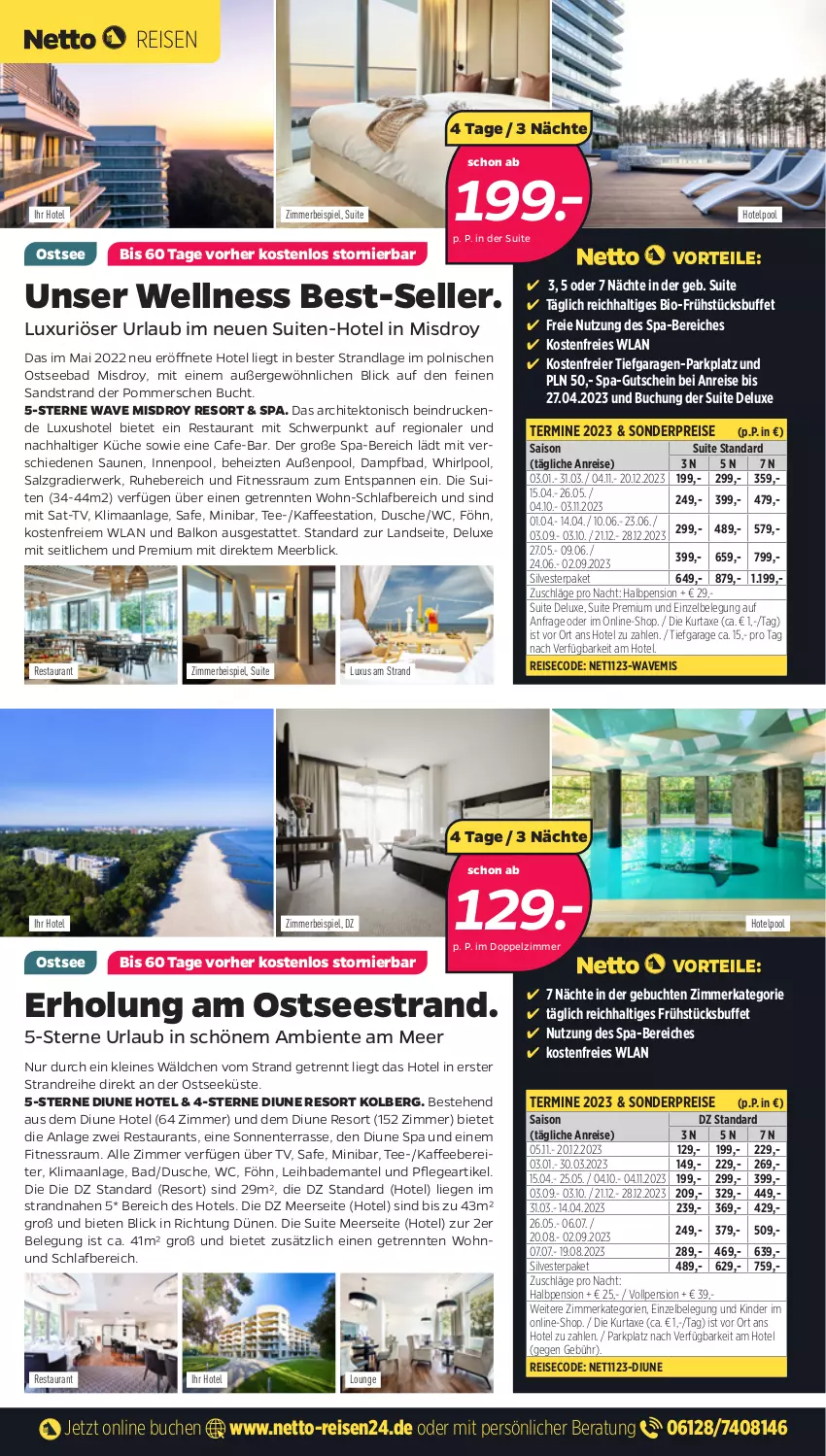 Aktueller Prospekt Netto - Woche 11-12 - von 13.03 bis 25.03.2023 - strona 2 - produkty: axe, Bad, Bademantel, bio, buch, dusche, eier, eis, elle, ente, gutschein, innenpool, kaffee, kaffeebereiter, Kinder, küche, kurtaxe, leine, Liege, Mantel, Pommersche, pool, reis, rwe, salz, tee, Ti, Whirlpool, zimmerbeispiel, ZTE