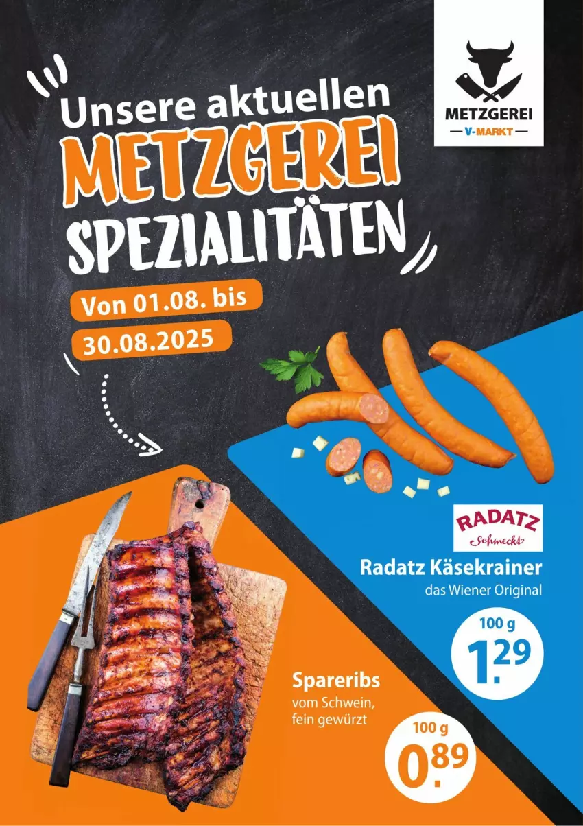 Aktueller Prospekt Vmarkt - Prospekte - von 20.08 bis 03.09.2025 - strona 1 - produkty: gewürz, schwein, spareribs, wein