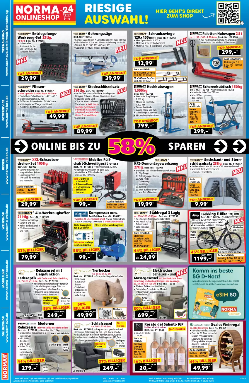 Aktueller Prospekt Norma - Norma - von 09.08 bis 25.08.2024 - strona 2 - produkty: akku, angebot, auto, Bau, bett, braun, Brei, bügel, Draht, E-Bike, eis, elle, ente, flasche, gabel, gefu, Gehrungssäge, gewürz, gsw, hocker, Holz, Intel, Kette, kissen, koffer, kompressor, kraft, lack, Lacke, LG, Liege, mac, messer, Mode, ndk, Palette, regal, reis, rel, relaxsessel, Ria, riegel, riesling, ring, rosato, rückenlehne, rwe, säge, Schal, Schaukel, Schere, schrauben, Schraubendreher, Schutzschild, sessel, shimano, sim, Steckschlüsselsatz, Ti, tiernahrung, tisch, usb, Waage, wein, weine, weinshop, werkzeug, werkzeuge