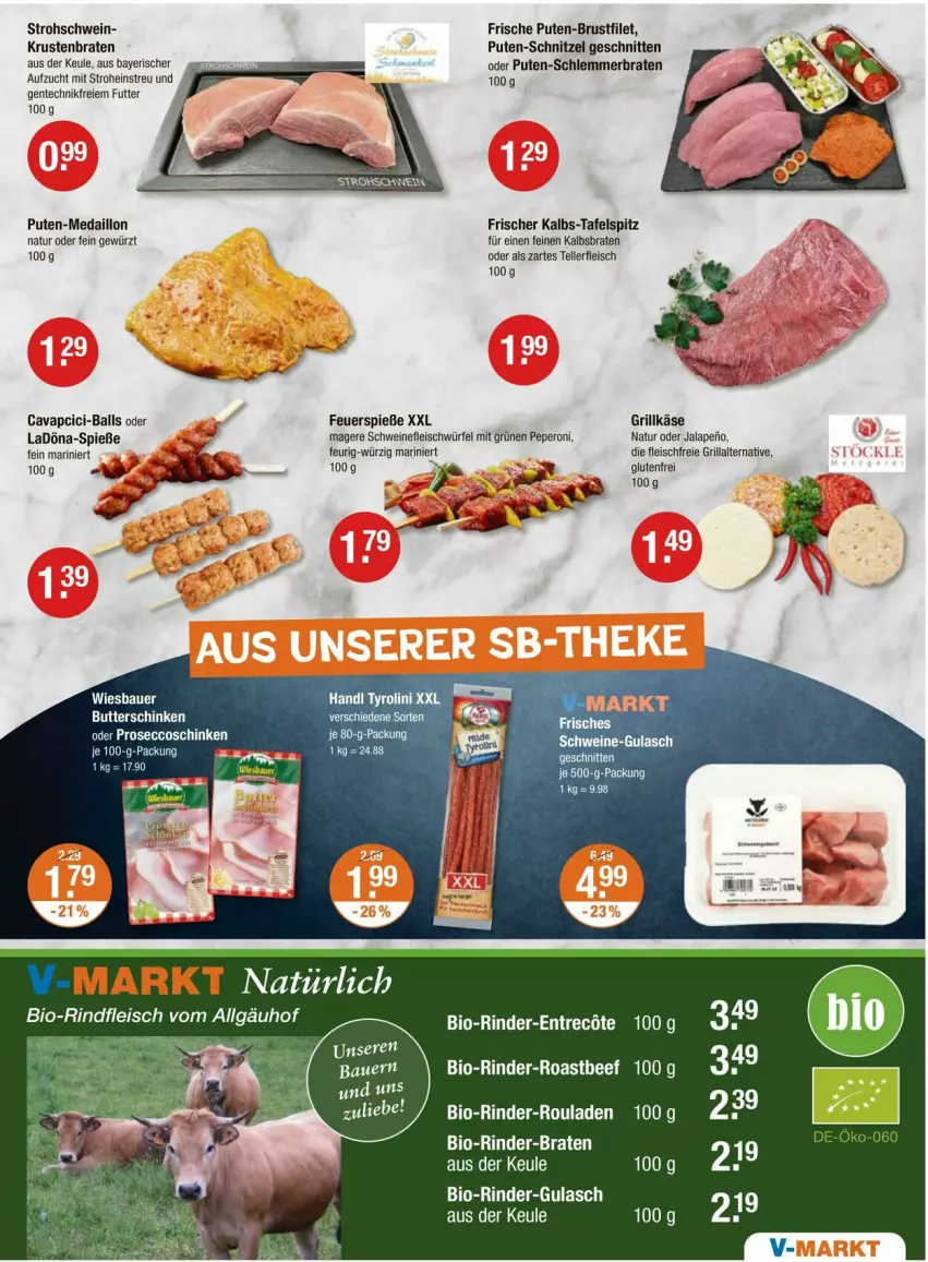 Aktueller Prospekt Vmarkt - Prospekte - von 11.09 bis 17.09.2025 - strona 3 - produkty: auer, ball, Bau, Bauer, beef, bio, bio-rindfleisch, braten, brustfilet, Cava, eis, elle, ente, filet, fleisch, gewürz, grill, Grillkäse, gulasch, Käse, krustenbraten, LG, natur, peperoni, Peroni, pute, rind, rinder, rinder-rouladen, rindfleisch, roastbeef, rouladen, schnitten, schnitzel, schwein, schweine, schweinefleisch, tafelspitz, teller, Ti, wein, weine, wiesbauer, würfel