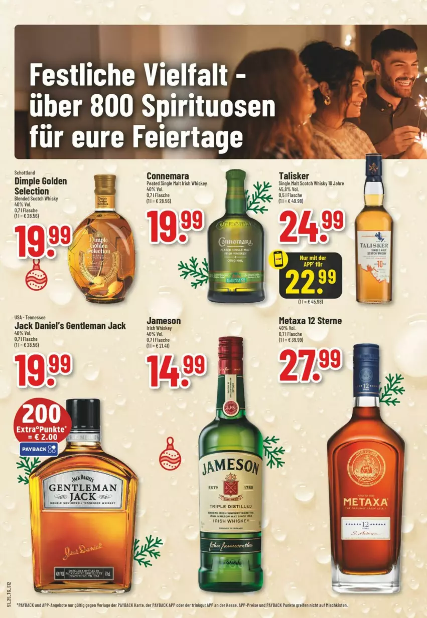 Aktueller Prospekt Trinkgut - Prospekte - von 14.12 bis 20.12.2025 - strona 14 - produkty: angebot, angebote, blended scotch, blended scotch whisky, eis, flasche, irish whiskey, jack daniel, jack daniel's, Metaxa, payback, reifen, reis, schott, scotch, scotch whisky, single malt, spirituosen, Ti, whiskey, whisky