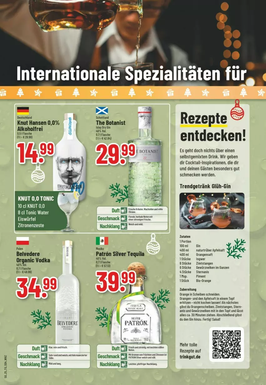 Aktueller Prospekt Trinkgut - Prospekte - von 14.12 bis 20.12.2025 - strona 22 - produkty: alkohol, apfel, apfelsaft, bio, cocktail, decke, drink, eis, eiswürfel, erde, flasche, früchte, früchten, getränk, gewürz, gin, ingwer, mac, natur, orange, orangen, orangensaft, rezept, rezepte, saft, tequila, Ti, tonic, tonic water, topf, vodka, würfel, zitrone, zitronen