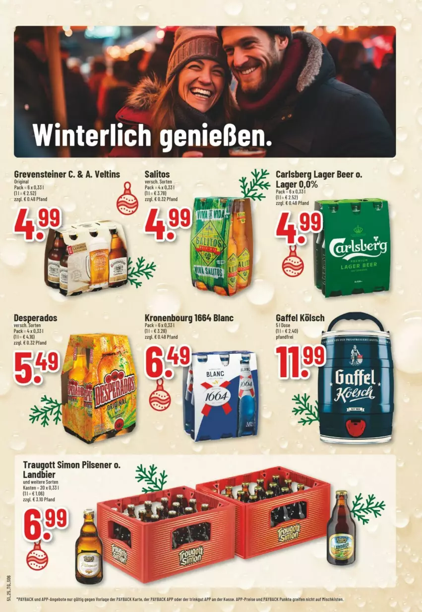 Aktueller Prospekt Trinkgut - Prospekte - von 14.12 bis 20.12.2025 - strona 8 - produkty: angebot, angebote, bier, carlsberg, desperados, eis, gin, grevensteiner, krone, payback, pils, pilsener, reifen, reis, sim, steiner, Ti, veltins