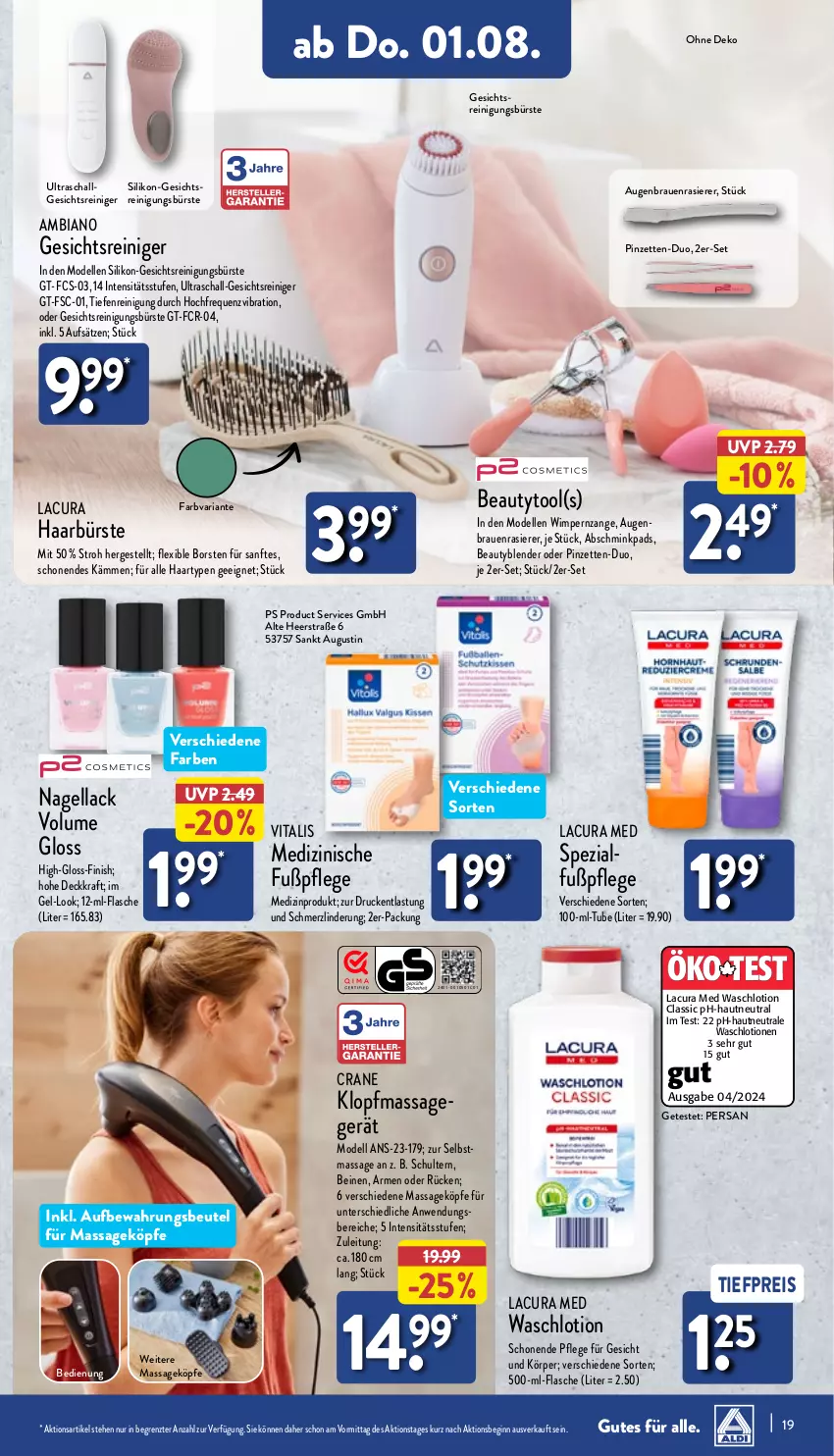 Aktueller Prospekt Aldi Nord - Von Montag - von 29.07 bis 03.08.2024 - strona 19 - produkty: ambia, beutel, Blender, bürste, dell, eis, elle, Finish, flasche, gin, kraft, lack, Lotion, medizinprodukt, Mode, Nagellack, Pinzette, rasierer, reiniger, Reinigung, reinigungsbürste, reis, Ria, Schal, Spezi, Ti, tiefpreis, vita, vitalis, Waschlotion, ZTE