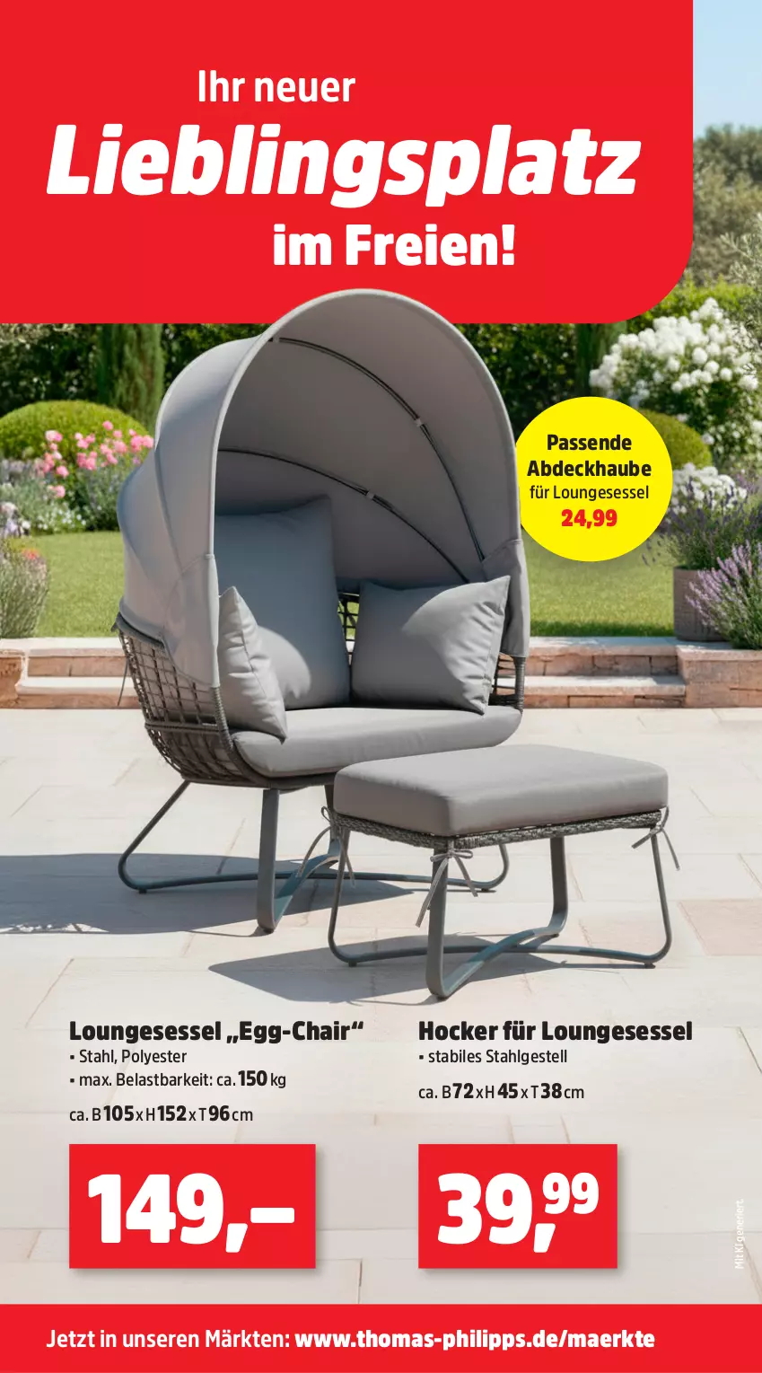Aktueller Prospekt Thomas Philipps - von 18.05 bis 23.05.2026 - strona 12 - produkty: abdeckhaube, hocker, LG, loungesessel, sessel