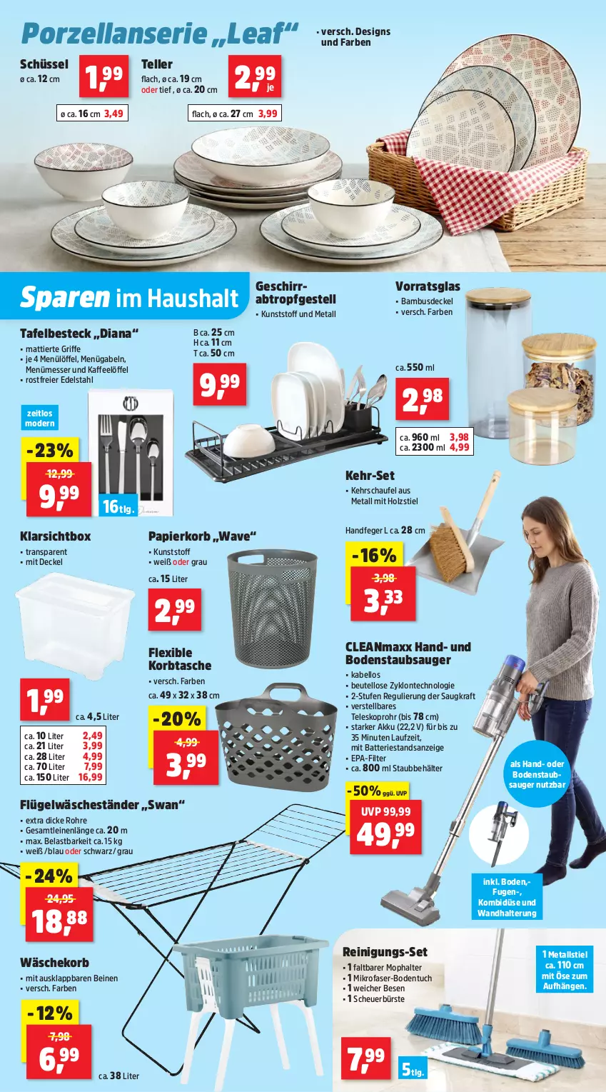 Aktueller Prospekt Thomas Philipps - von 18.05 bis 23.05.2026 - strona 21 - produkty: akku, bambus, batterie, Behälter, besteck, beutel, bodenstaubsauger, bürste, cleanmaxx, decke, Deckel, edelstahl, eier, elle, gabel, geschirr, Heu, Holz, kaffee, Klarsichtbox, korb, kraft, leine, LG, Löffel, messer, mikrofaser, Mode, papier, Reinigung, schüssel, staubsauger, Tasche, Teleskop, teller, Ti, tuc, wandhalterung, wäschekorb