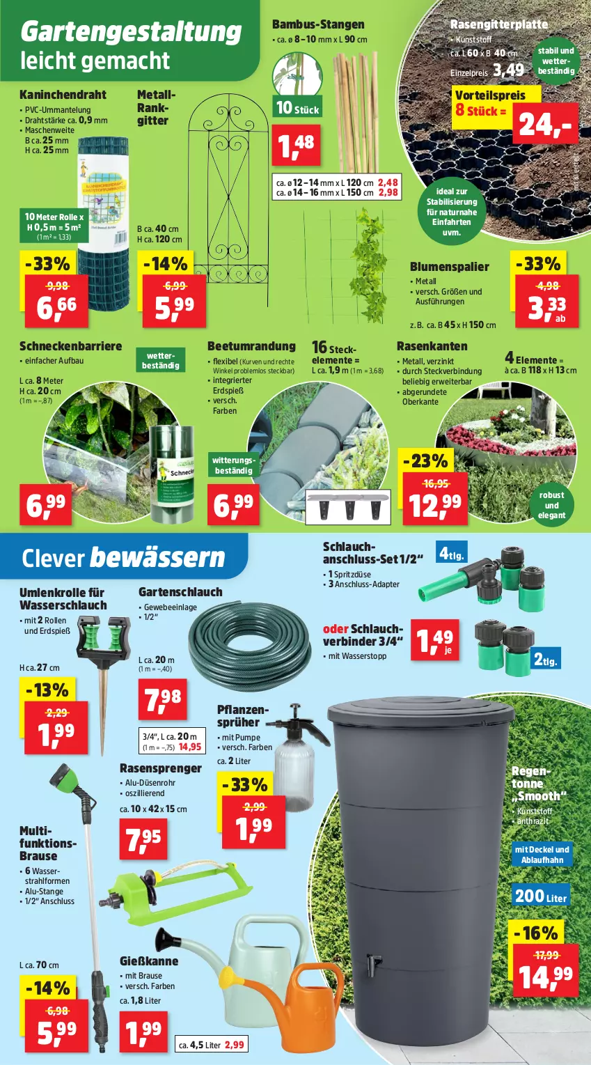Aktueller Prospekt Thomas Philipps - von 18.05 bis 23.05.2026 - strona 7 - produkty: adapter, bambus, Bau, Beetumrandung, blume, blumen, brause, decke, Deckel, Draht, eis, ente, Garten, gartenschlauch, Gießkanne, latte, LG, mac, Mantel, natur, pflanze, pflanzen, rasen, reis, rwe, schlauch, Ti, vorteilspreis, wasser, Wasserschlauch