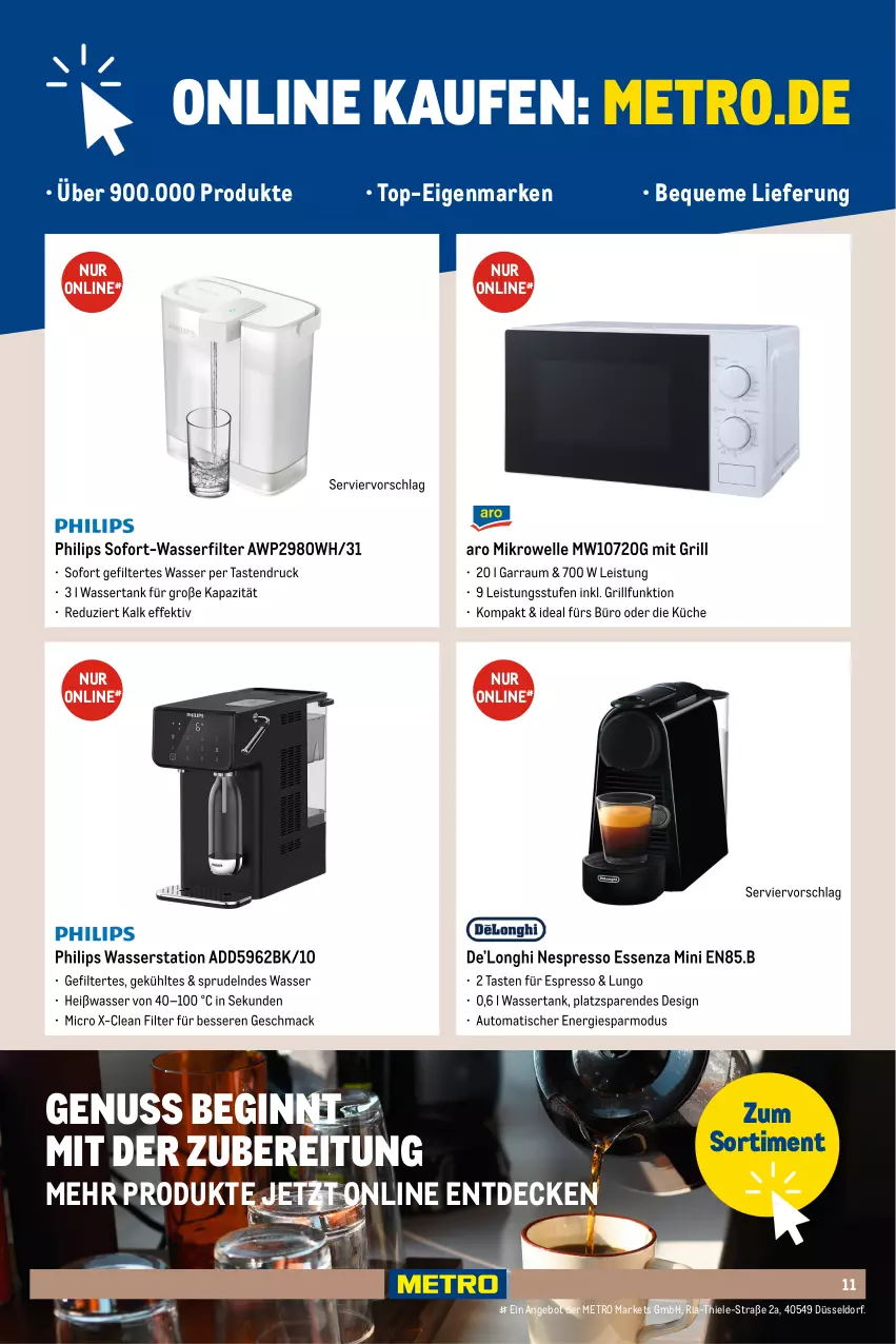 Aktueller Prospekt Metro - Office Sortiment - Seite 3 - von 01.10.2025 bis 01.06.2026 - strona 11 - produkty: auto, Behälter, bohne, bohnen, decke, dell, eis, gin, isolierkanne, kaffee, kaffeemaschine, kaffeevollautomat, Kocher, küche, Metro, metro gastro, Mode, nuss, Reinigung, Ria, Schal, tasse, Ti, tisch, wasser, wasserkocher, wassertank