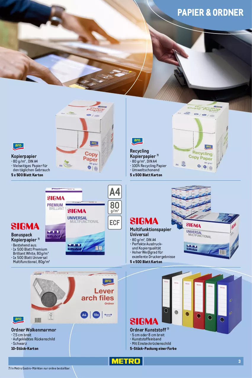 Aktueller Prospekt Metro - Office Sortiment - Seite 3 - von 01.10.2025 bis 01.06.2026 - strona 3 - produkty: auer, Brei, Clin, din a4, drucker, eis, Elektro, elle, ente, getränk, getränke, kopierpapier, Metro, metro gastro, office, ordner, papier, Rauch, Reinigung, Reinigungsmittel, reis, snack, snacks, Ti, tiefpreis, uhr, werkzeug, werkzeuge