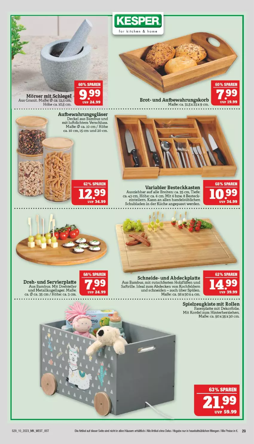 Aktueller Prospekt Marktkauf - Prospekt - von 05.03 bis 11.03.2023 - strona 29 - produkty: bambus, besteck, Brei, brot, decke, Deckel, Dreirad, Einteiler, eis, elle, erde, Holz, kesper, kochfeld, korb, küche, Kugel, latte, reis, Ria, saft, schubladen, spielzeug, Spülen, teller, Ti