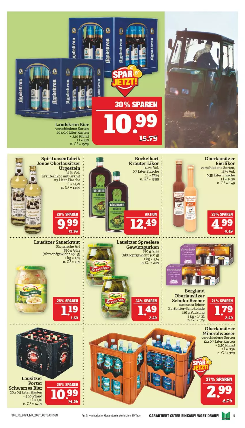 Aktueller Prospekt Marktkauf - Prospekt - von 05.03 bis 11.03.2023 - strona 5 - produkty: Alwa, auer, Becher, bier, eier, eierlikör, eis, flasche, gewürz, Gewürzgurke, gewürzgurken, gurke, gurken, Kraut, kräuter, kräuterlikör, likör, mineralwasser, reis, sac, Sauerkraut, schoko, schokolade, senf, spirituosen, Ti, wasser, ZTE