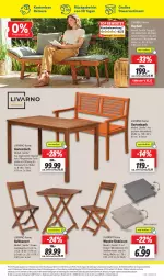 Gazetka promocyjna Lidl - Aktionsprospekt - Gazetka - ważna od 18.05 do 18.05.2024 - strona 23 - produkty: armlehnen, auer, Bank, dell, eimer, eis, erde, Garten, gartenbank, gartentisch, Holz, HP, kissen, korb, latte, LG, Mode, reifen, reis, Rückenkissen, sitzkissen, sonnenschirm, stuhl, Ti, tisch, tischplatte, ZTE